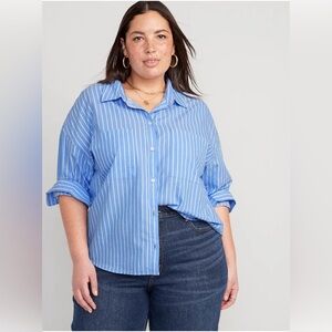 Blue Striped Women's Crop Top Old Navy